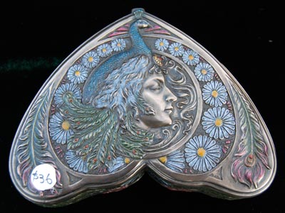 B8 Butterfly Art Noveau Peacock Lady Box 5"