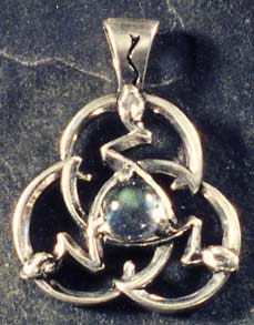 C1 Three Snake Celtic Pendant Moonstone