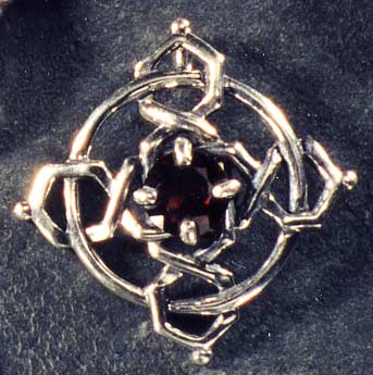C1 Large Round Celtic Pendant Garnet