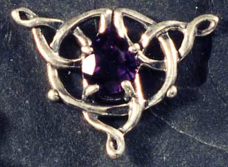 C1 Triangle Celtic Pendant Amethyst