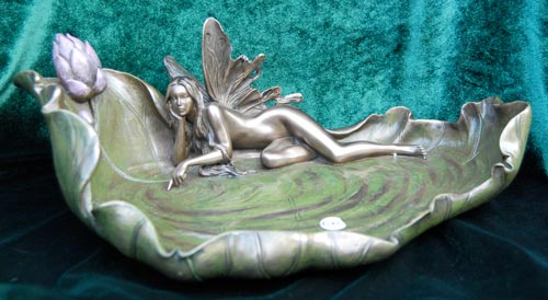 D2 Fairy on Water Lily Dish 10.5"