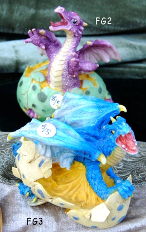 FG2 Purple Dragon Egg 4.5" FG3 Blue Dragon Egg 4"